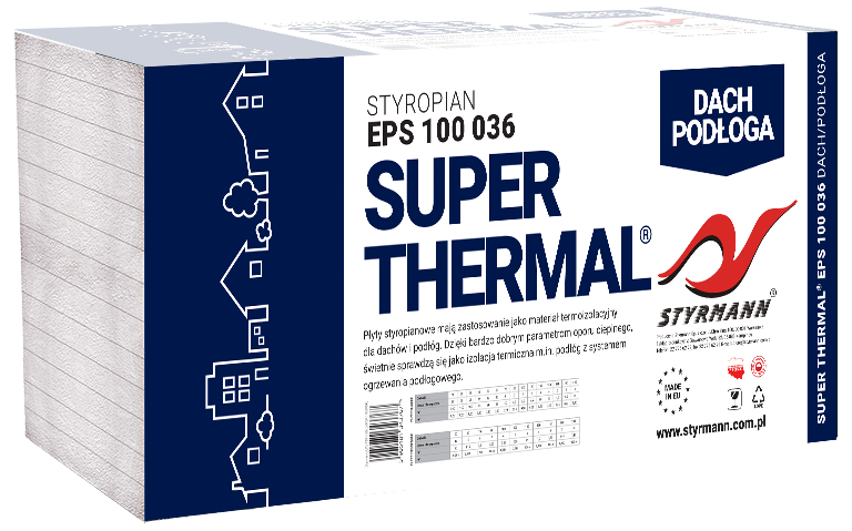 Płyty styropianowe EPS 100-036 SUPER THERMAL Dach/Podłoga