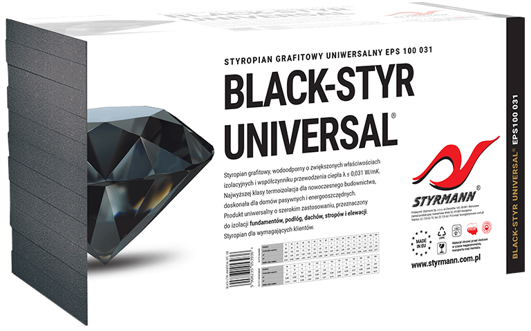 Styropian grafitowy uniwersalny BLACK-STYR UNIVERSAL® EPS 100 031 
