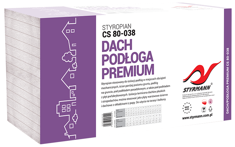 Styropian DACH/PODŁOGA PREMIUM CS80 – 038