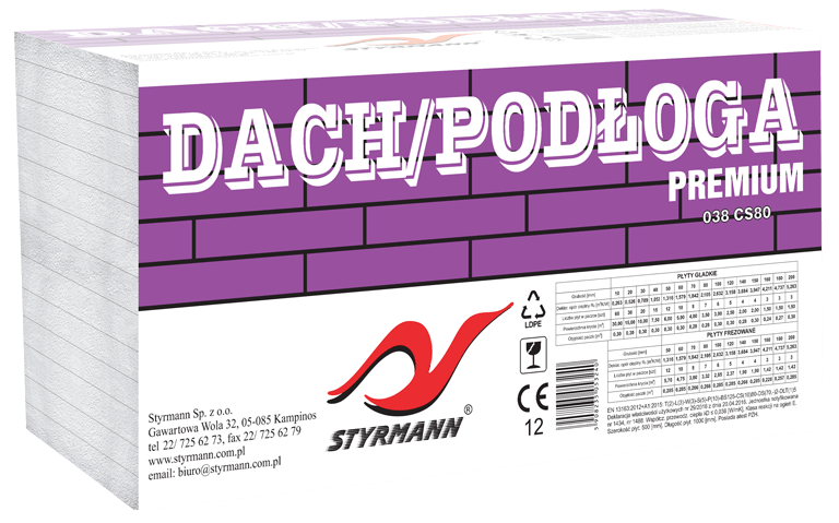 Płyty styropianowe DACH/PODŁOGA PREMIUM – 038