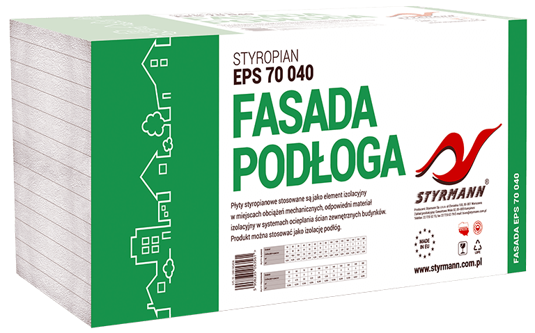 Styropian elewacyjny na fasadę i podłogę - EPS 70 040